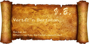 Vertán Bertalan névjegykártya